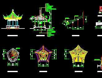 某五角亭設(shè)計(jì)施工圖免費(fèi)下載 園林古建